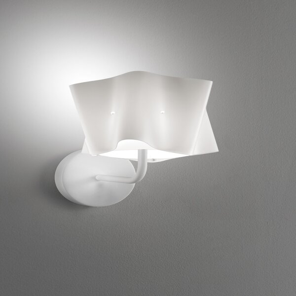 Applique Moderna Folio Polilux ® Bianco E Metallo 1 Luce E27