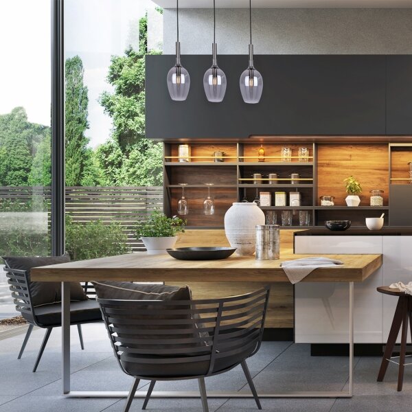 Lampadario a sospensione con filo LUGANO 3xE14/40W/230V grigio