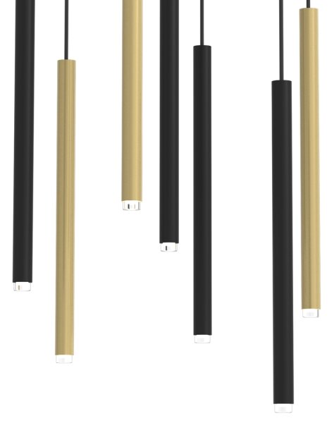 Lampadario a sospensione con filo MONZA 7xG9/8W/230V nero/oro