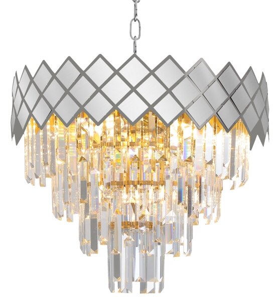 Lampadario a catena CARISMA 9xE14/40W/230V cromo opaco