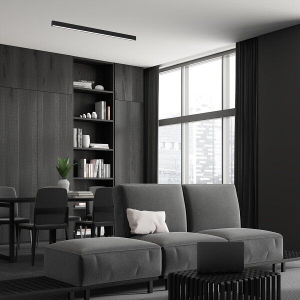 Plafoniera LUNGO T8 1xG13/18W/230V nera
