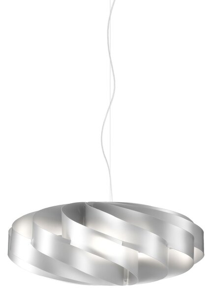 Sospensione Moderna Flat Polilux ® Argento E Metallo Cromo 1 Luce E27