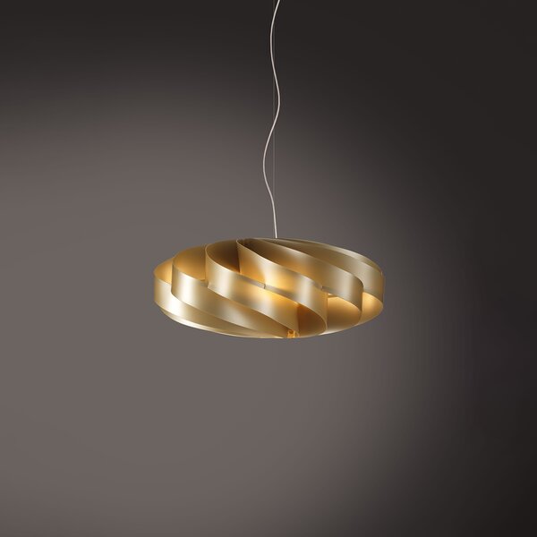 Sospensione Moderna Flat Polilux ® New Gold E Metallo Cromo 1 Luce E27