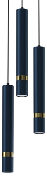 Lampadario a sospensione con filo JOKER 3xGU10/8W/230V blu/oro