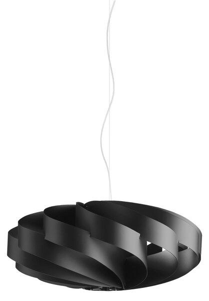 Sospensione Moderna Flat Polilux ® Nero E Metallo Cromo 1 Luce E27 D50Cm