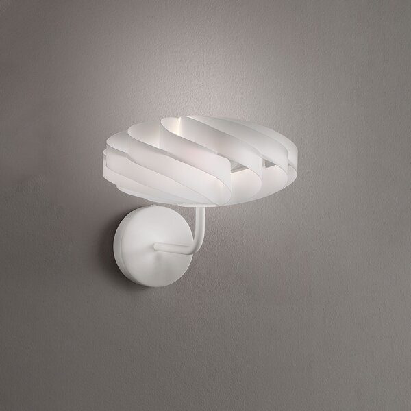 Applique Moderna Flat Polilux ® Bianco E Metallo 1 Luce E14