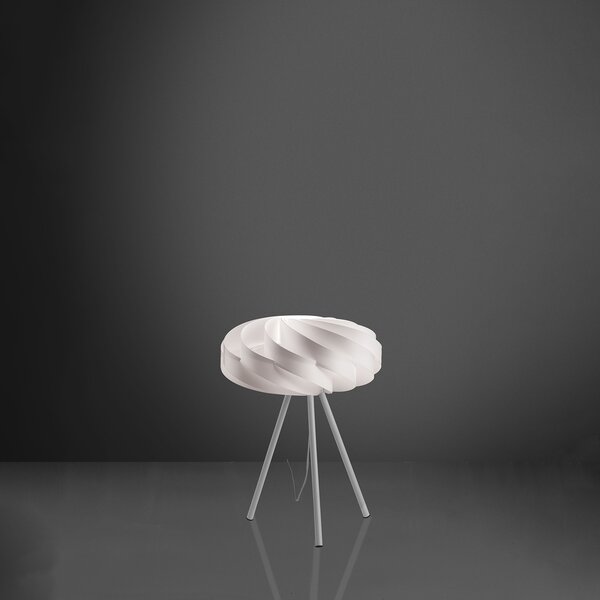 Lampada Da Scrivania-Ufficio Moderna Flat Polilux ® Bianco E Metallo 1 Luce E27