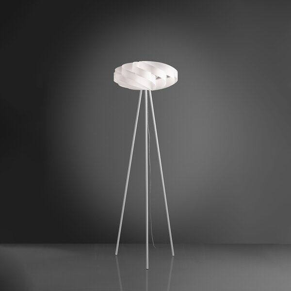 Piantana Moderna Flat Polilux ® Bianco E Metallo 1 Luce E27
