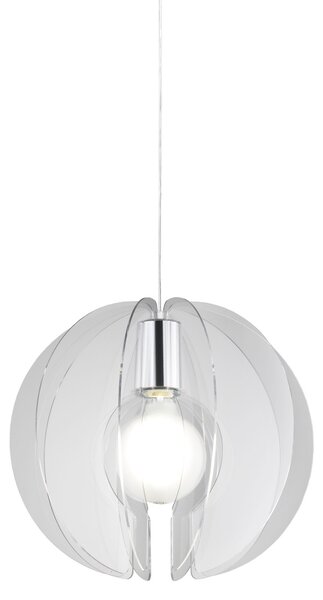 Sospensione Moderna Space Collection Polilux ® Trasparente E Metallo Cromo E27