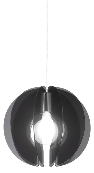 Sospensione Moderna Space Collection Polilux ® Fumè E Metallo Cromo 1 Luce E27
