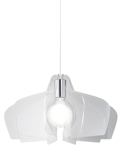 Sospensione Moderna Space Collection Polilux ® Trasparente Metallo Cromo E27