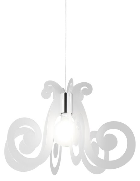 Sospensione Moderna Space Collection Polilux ® Satinato Metallo Cromo E27 D64Cm