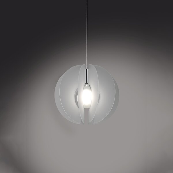 Sospensione Moderna Space Collection Polilux ® Satinato Metallo Cromo 1 Luce E27