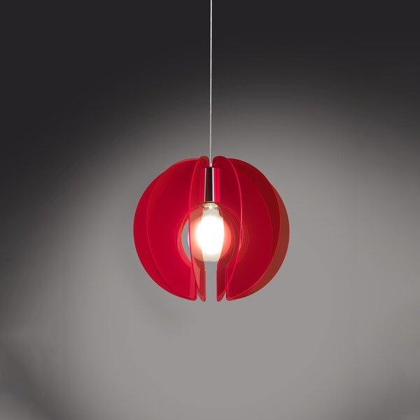 Sospensione Moderna Space Collection Polilux ® Rosso Fluorescente 1 Luce E27