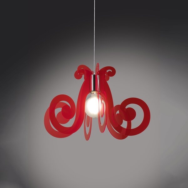 Sospensione Moderna Space Collection Polilux ® Rosso Fluorescente E27 D64Cm