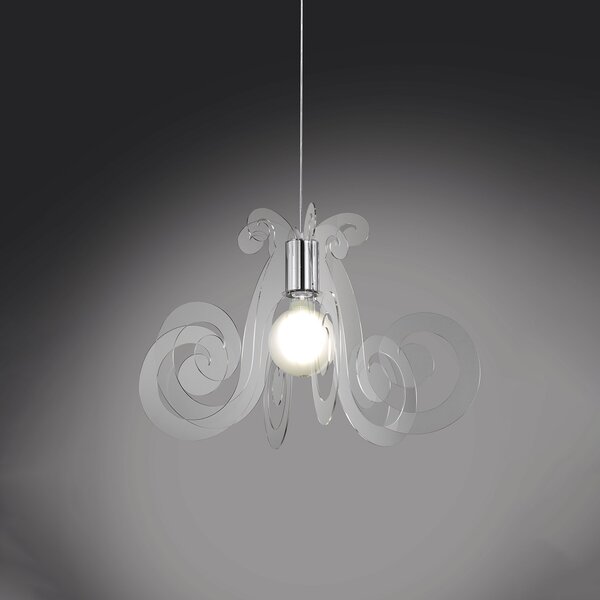 Sospensione Moderna Space Collection Polilux ® Trasp Metallo Cromo E27 D64Cm