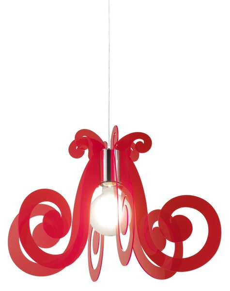 Sospensione Moderna Space Collection Polilux ® Rosso Fluorescente E27 D64Cm