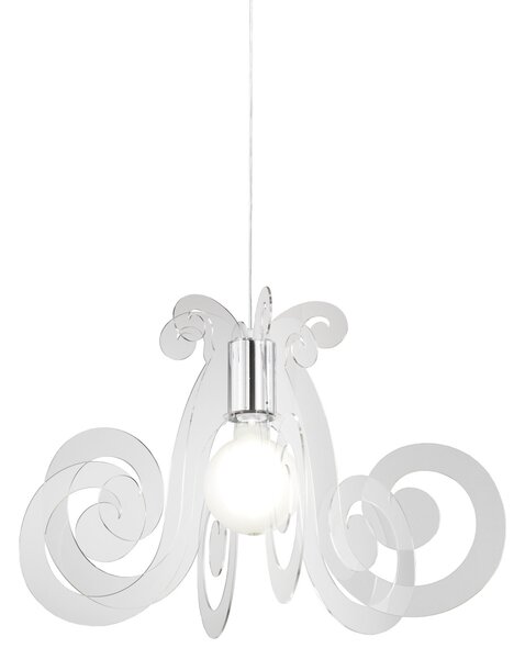 Sospensione Moderna Space Collection Polilux ® Trasp Metallo Cromo E27 D64Cm