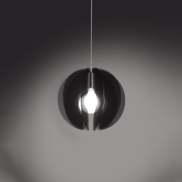 Sospensione Moderna Space Collection Polilux ® Fumè E Metallo Cromo 1 Luce E27