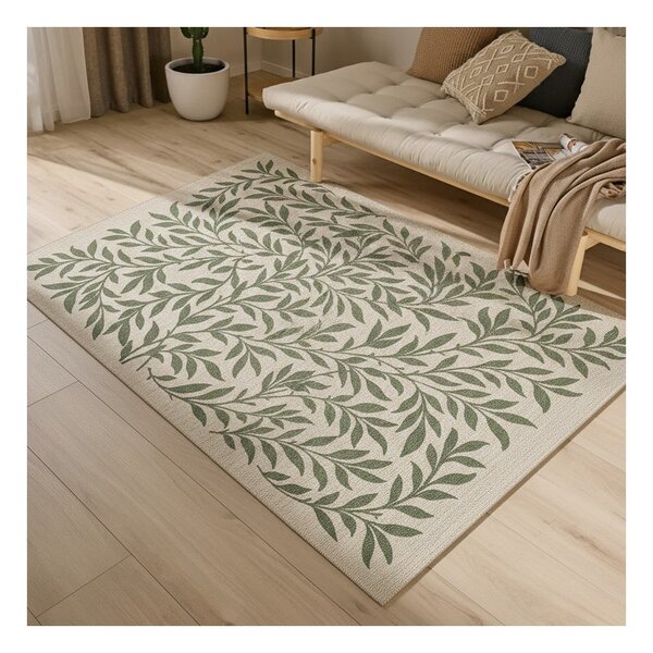 Tappeto da interno/esterno verde/color crema 160x230 cm Lua – Universal