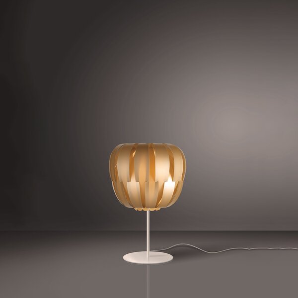Lampada Da Scrivania Moderna Queen Polilux ® New Gold E Metallo 1 Luce E14