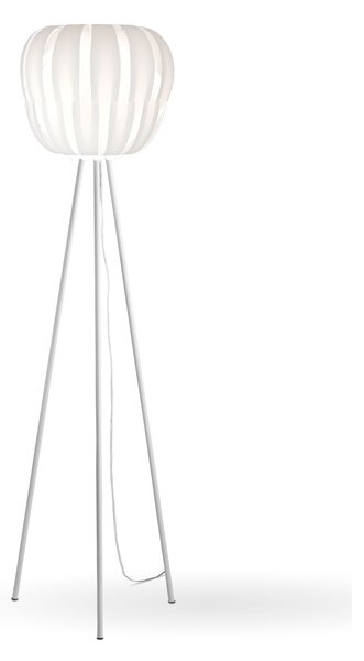 Piantana Moderna 3 Piediqueen Polilux ® Bianco E Metallo 1 Luce E27