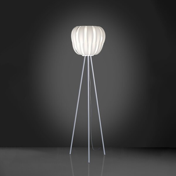 Piantana Moderna 3 Piediqueen Polilux ® Bianco E Metallo 1 Luce E27