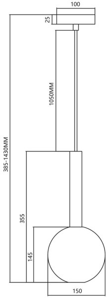 Lampadario a sospensione con filo NIKO 1xG9/9W/230V diametro 15 cm oro
