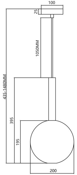 Lampadario a sospensione con filo NIKO 1xG9/9W/230V diametro 20 cm nero