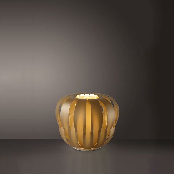Lampada Da Scrivania Moderna Queen Polilux ® New Gold Metallo Bianco 1 Luce E14