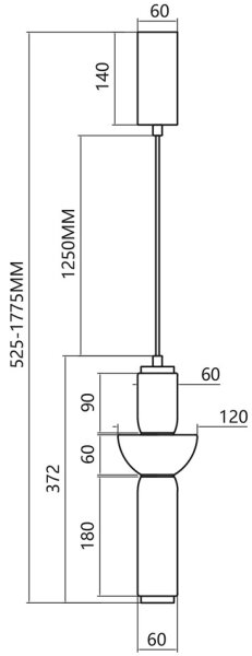 Lampadario LED a sospensione con filo CAMPO LED/19W/230V