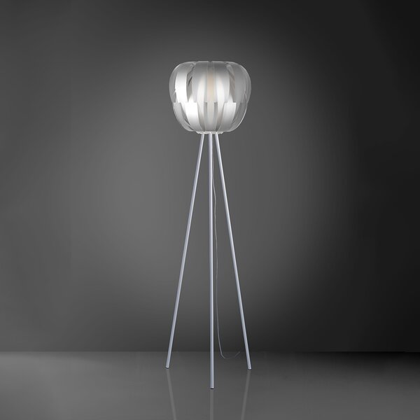 Piantana Moderna 3 Piediqueen Polilux ® Argento E Metallo 1 Luce E27