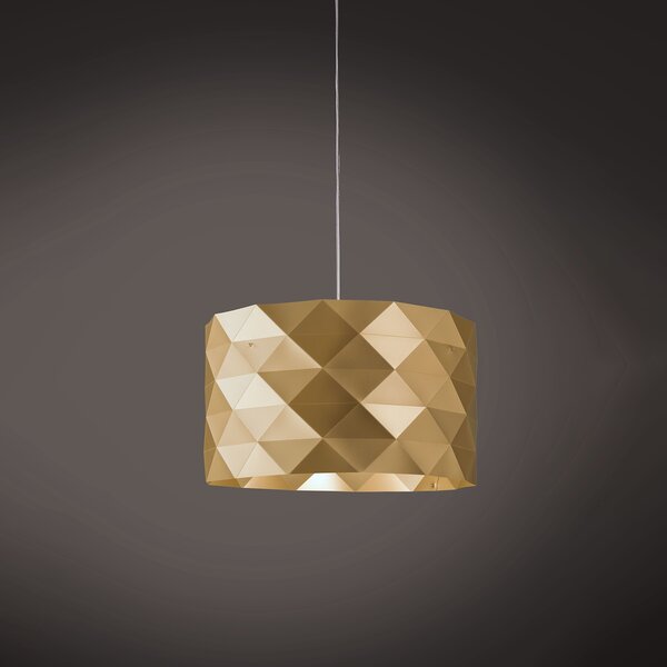 Sospensione Moderna Prisma Polilux ® New Gold E Metallo Cromo 1 Luce E27 D40Cm