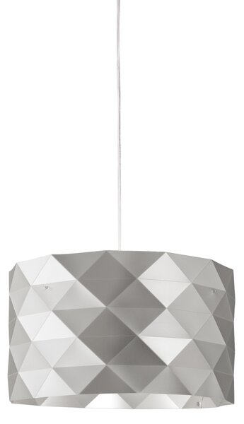 Sospensione Moderna Prisma Polilux ® Argento E Metallo Cromo 1 Luce E27 D40Cm