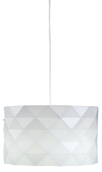 Sospensione Moderna Prisma Polilux ® Bianco E Metallo Cromo 1 Luce E27 D40Cm