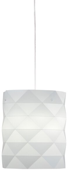 Sospensione Moderna Prisma Polilux ® Bianco E Metallo Cromo 1 Luce E27 D27Cm