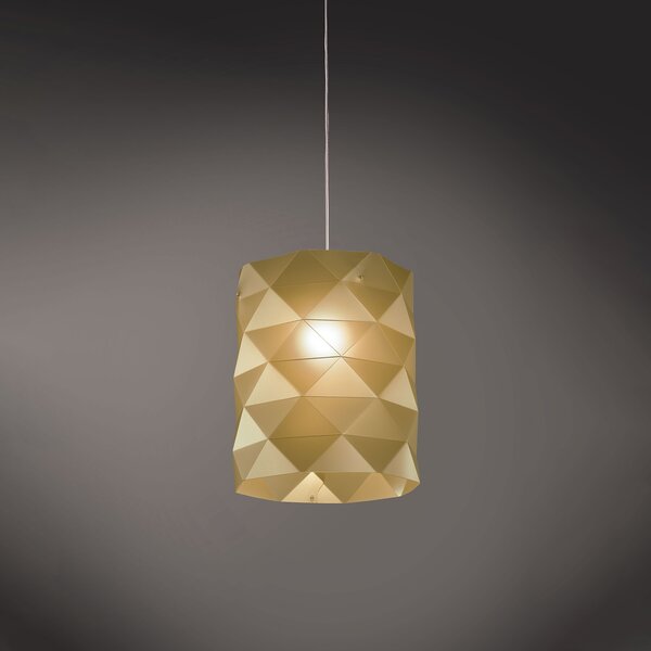 Sospensione Moderna Prisma Polilux ® New Gold E Metallo Cromo 1 Luce E27 D27Cm