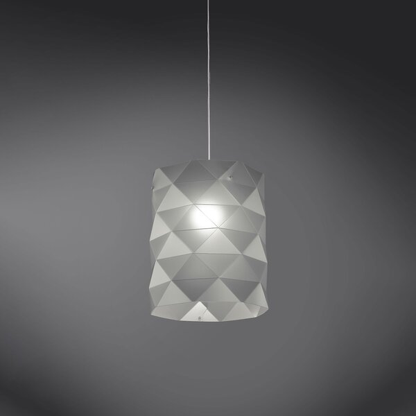 Sospensione Moderna Prisma Polilux ® Argento E Metallo Cromo 1 Luce E27 D27Cm