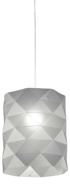 Sospensione Moderna Prisma Polilux ® Argento E Metallo Cromo 1 Luce E27 D27Cm