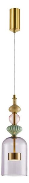 Lampadario LED a sospensione con filo ARTE LED/12W/230V diametro 13 cm ottone