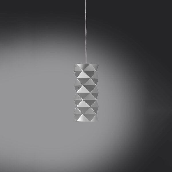 Sospensione Moderna Prisma Polilux ® Argento E Metallo Cromo 1 Luce E27