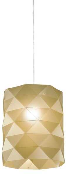 Sospensione Moderna Prisma Polilux ® New Gold E Metallo Cromo 1 Luce E27 D27Cm