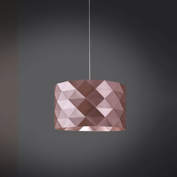 Sospensione Moderna Prisma Polilux ® Pink Metal E Metallo Cromo 1 Luce E27 D40Cm