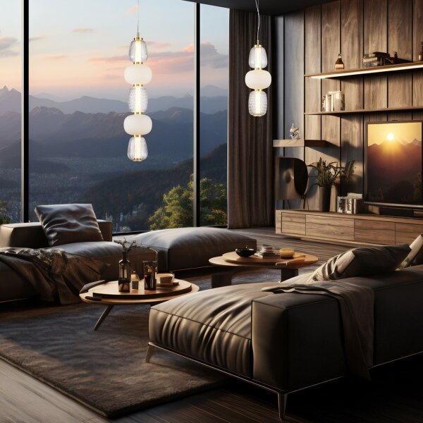 Lampadario LED a sospensione con filo CARO LED/28W/230V oro