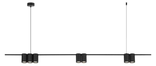 Lampadario a sospensione con filo GENESIS 7xGU10/8W/230V nero