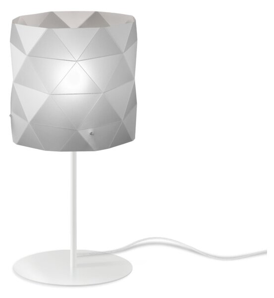 Lampada Da Scrivania Moderna Prisma Polilux ® Argento E Metallo 1 Luce E27