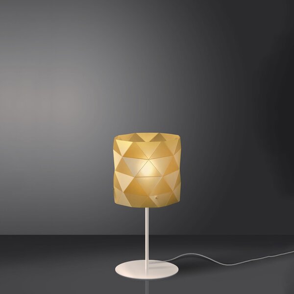 Lampada Da Scrivania Moderna Prisma Polilux ® New Gold E Metallo 1 Luce E27