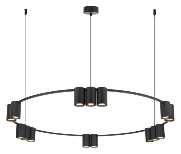 Lampadario a sospensione con filo GENESIS 15xGU10/8W/230V nero
