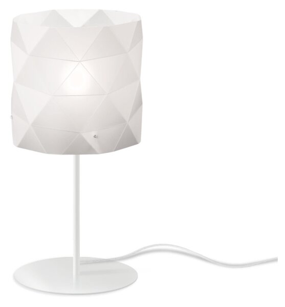 Lampada Da Scrivania Moderna Prisma Polilux ® Bianco E Metallo 1 Luce E27