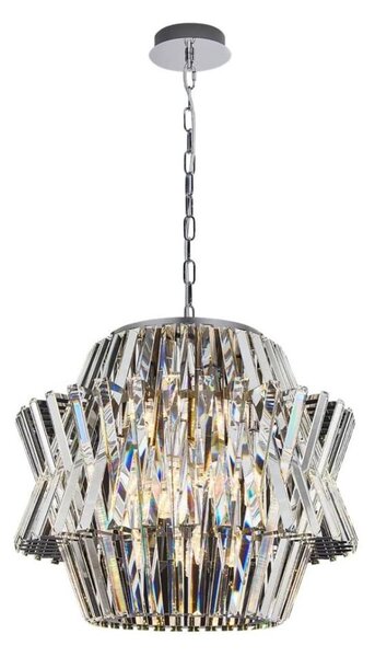 Lampadario di cristallo a sospensione con catena CROWN 12xE14/40W/230V cromo